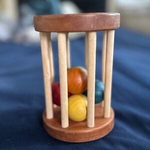 Wooden Montessori rolling ball baby toy